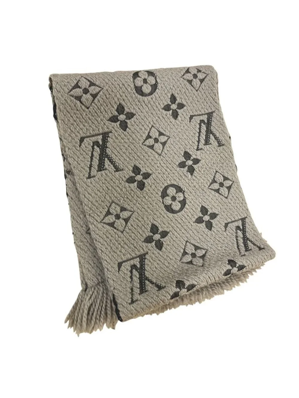 Louis Vuitton Echarpe Logo Mania Monogram Scarf Wool Silk
